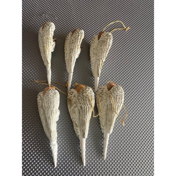 Vintage Plaster Angel Ornaments Set of 6 | Praying & Singing Angels 1990s - Picture 6 of 9